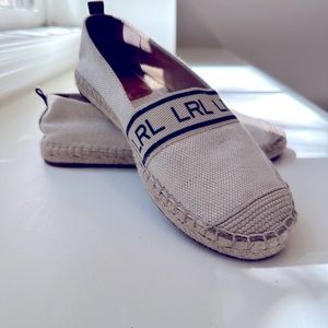 Lauren Ralph Lauren Womens 7.5 Espadrilles Slip On Logo Shoes